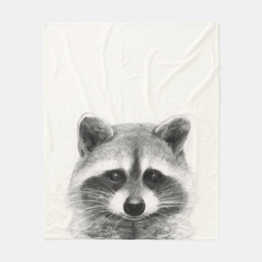 Raccoon-Stift Zeichne Fleecedecke (Vorderseite)