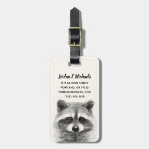 Raccoon-Stift Zeichne Gepäckanhänger