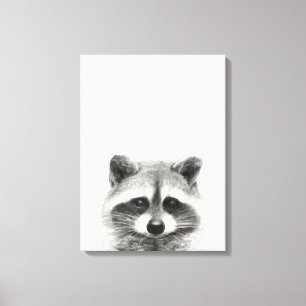 Raccoon-Stift Zeichne Leinwanddruck