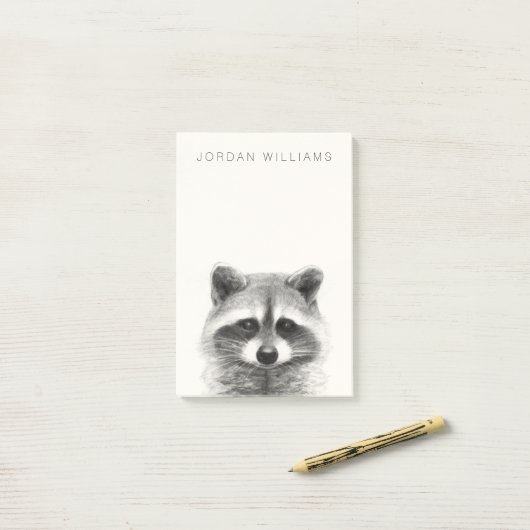Raccoon-Stift Zeichne Post-it Klebezettel (Auf Schreibtisch)