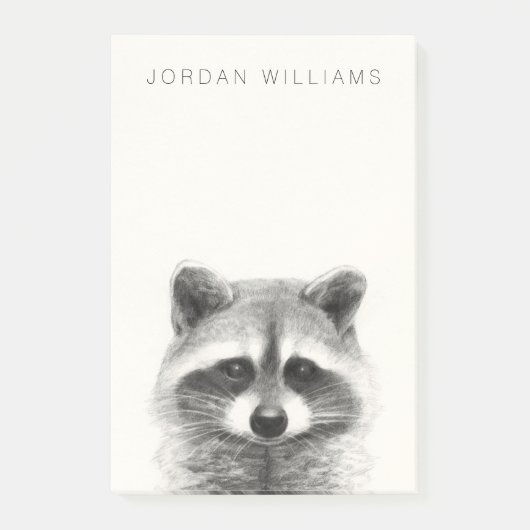 Raccoon-Stift Zeichne Post-it Klebezettel (Vorderseite)
