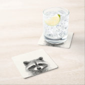 Raccoon-Stift Zeichne Rechteckiger Pappuntersetzer (Vor Ort)