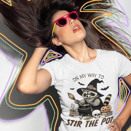 Raccoon Stir the Pot Ferry Halloween Tri-Blend Shirt