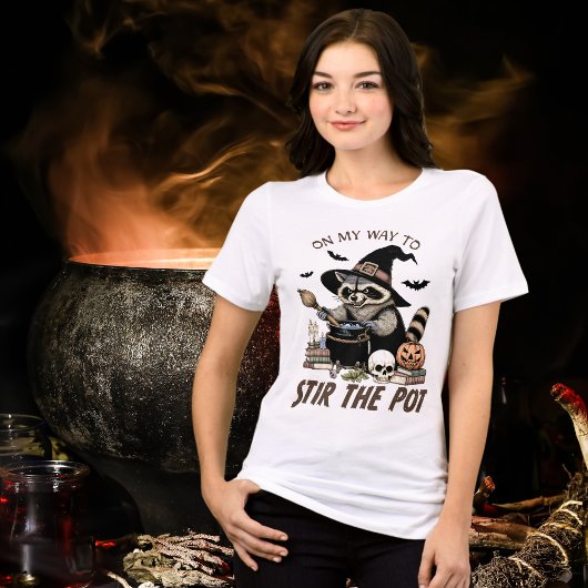 Raccoon Stir the Pot Ferry Halloween Tri-Blend Shirt