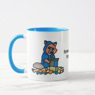 Raccoon Street Erkundung durch einen Mülleimer | S Tasse