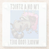 Raccoon, streng, Vollwertkost, Vollkuchen Glasuntersetzer (Rückseite)