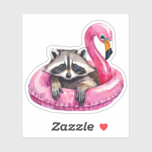 Raccoon Summer Floatie Aufkleber