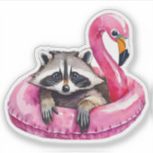 Raccoon Summer Floatie Aufkleber (Vorderseite)