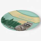 Raccoon Summer Pappteller (Schrägansicht)