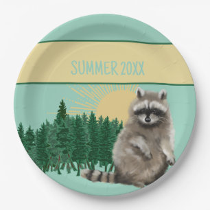 Raccoon Summer Pappteller