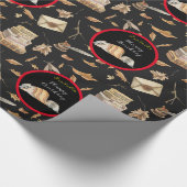 Raccoon Sweet Fall Anpassen von Text und Farbe Geschenkpapier (Ecke)