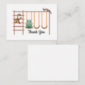 Raccoon Swing Bären Affen Danke Karte (Vorne/Hinten)