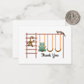 Raccoon Swing Bären Affen Danke Karte (Vorderseite/Rückseite Beispiel)