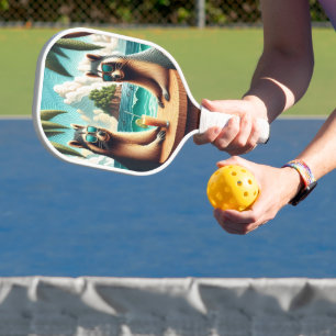 Raccoon Tea Party Pickleball Schläger