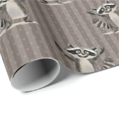 Raccoon Thema braun groß für Handwerk oder Geschen Geschenkpapier (Rolleneckpunkt)