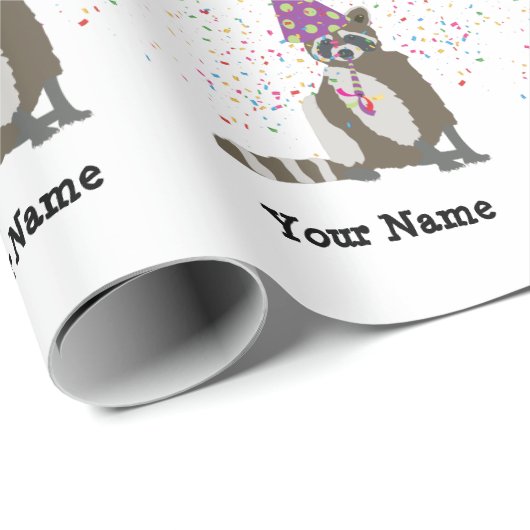 Raccoon - Tiere mit einem Party Jungen Mädchen Nam Geschenkpapier (Rolleneckpunkt)