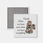 Raccoon-Tiere mit Inspirationsquelle Magnet (Vorderseite/Rückseite)