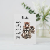 Raccoon-Tiere mit Inspirationsquelle Postkarte (Stehend Vorderseite)