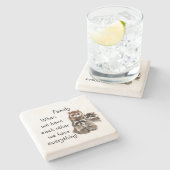 Raccoon-Tiere mit Inspirationsquelle Steinuntersetzer (Seitenansicht)