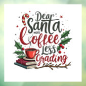 Raccoon Tragen von Weihnachtsmannmütze und Weihnac Fensteraufkleber (Blatt 3)