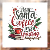 Raccoon Tragen von Weihnachtsmannmütze und Weihnac Fensteraufkleber (Blatt 2)