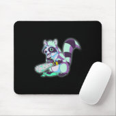 Raccoon Trash Panda Beängstigend Vaporwave 80er An Mousepad (Mit Mouse)
