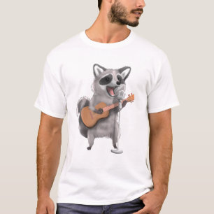 Raccoon Trash Panda singende Gitarrenspielerin Mus T-Shirt