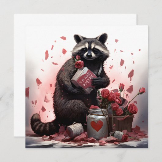 Raccoon Trash Poesie Valentinstag (Vorne/Hinten)