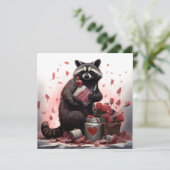 Raccoon Trash Poesie Valentinstag (Stehend Vorderseite)