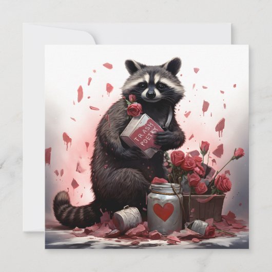 Raccoon Trash Poesie Valentinstag (Vorderseite)