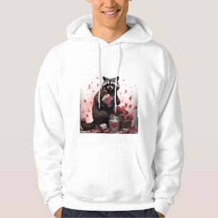 Raccoon Trash Poesie Valentinstag Hoodie