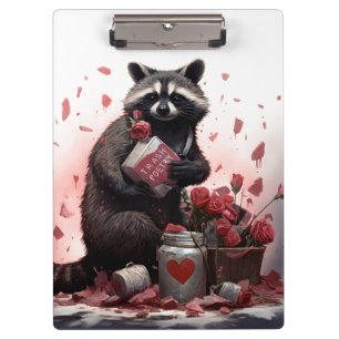 Raccoon Trash Poesie Valentinstag Klemmbrett