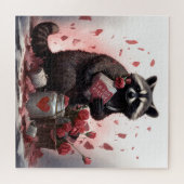 Raccoon Trash Poesie Valentinstag Puzzle (Horizontal)