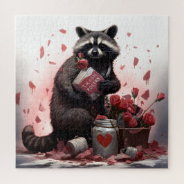 Raccoon Trash Poesie Valentinstag Puzzle