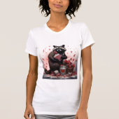 Raccoon Trash Poesie Valentinstag T-Shirt (Vorderseite)