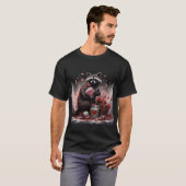 Raccoon Trash Poesie Valentinstag T-Shirt (Vorne ganz)