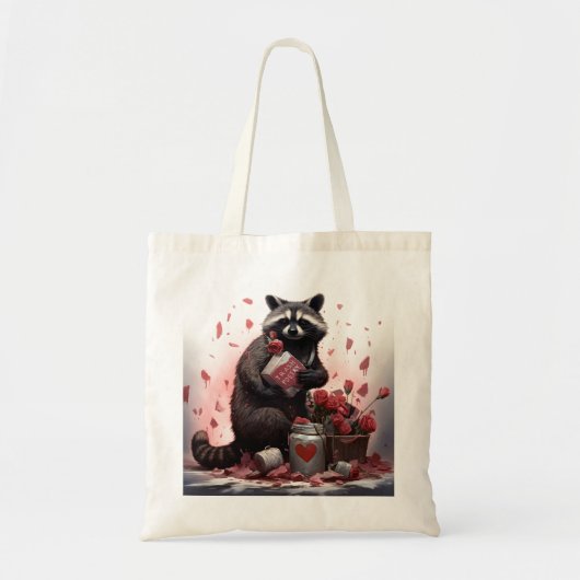 Raccoon Trash Poesie Valentinstag Tragetasche (Vorne)