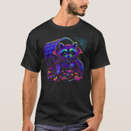 Raccoon Trick-or-Treat Colorful Halloween Raccoon  T-Shirt