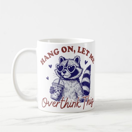 Raccoon überdenken kaffeetasse (Links)