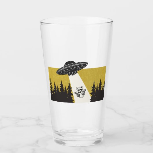 Raccoon UFO Glas (Vorderseite)