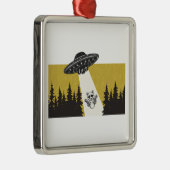 Raccoon UFO Ornament Aus Metall (Rechts)