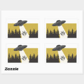 Raccoon UFO Rechteckiger Aufkleber (Blatt)