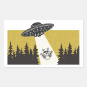 Raccoon UFO Rechteckiger Aufkleber (Vorderseite)