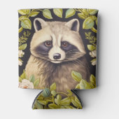 Raccoon und grüne Blätter inspiriert William Morri Dosenkühler (Vorderseite)