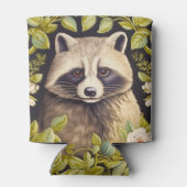 Raccoon und grüne Blätter inspiriert William Morri Dosenkühler (Rückseite)