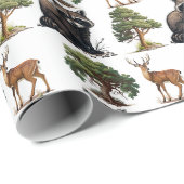 Raccoon und Hirschwald Geschenkpapier (Rolleneckpunkt)