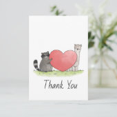 Raccoon und Llama Dankeskarte (Stehend Vorderseite)