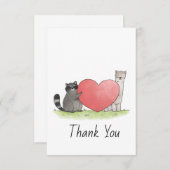 Raccoon und Llama Dankeskarte (Vorne/Hinten)