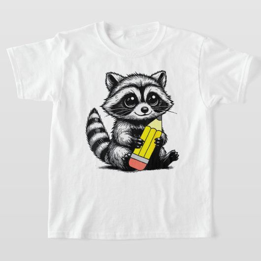 Raccoon und Pencil Niedlich Raccoon Lehrer Lover T-Shirt (Ablage )