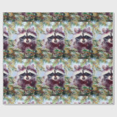Raccoon und Pine Tree Weihnachtswrapping Papier Geschenkpapier (Flach)